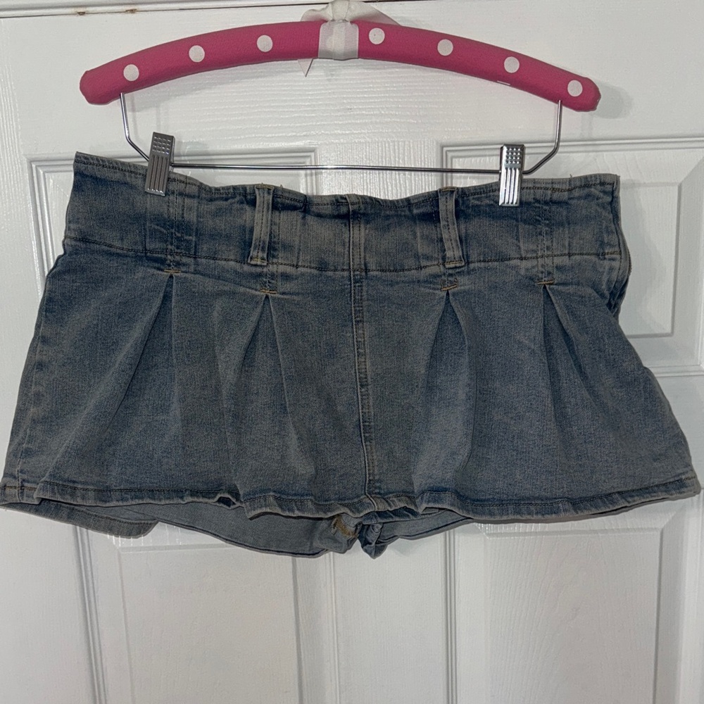 Micro Mini Denim Skirt Skort
